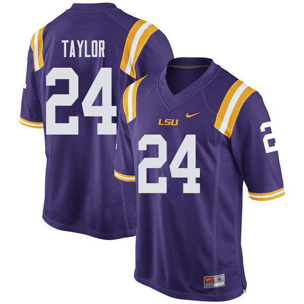 Men #24 Tyler Taylor LSU Tigers College Football Jerseys Sale-Purple